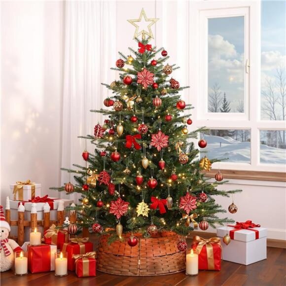 106PCS Christmas Balls Ornaments Set, Colorful Shatterproof Plastic Decorative - Picture 6 of 7